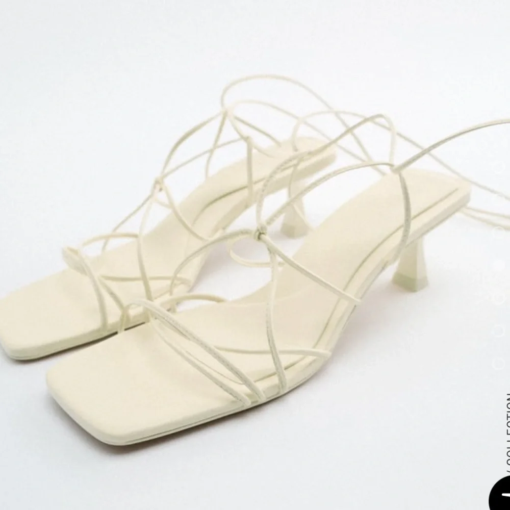 HEELED STRAPPY LEATHER SANDALS - Picture 5 of 7